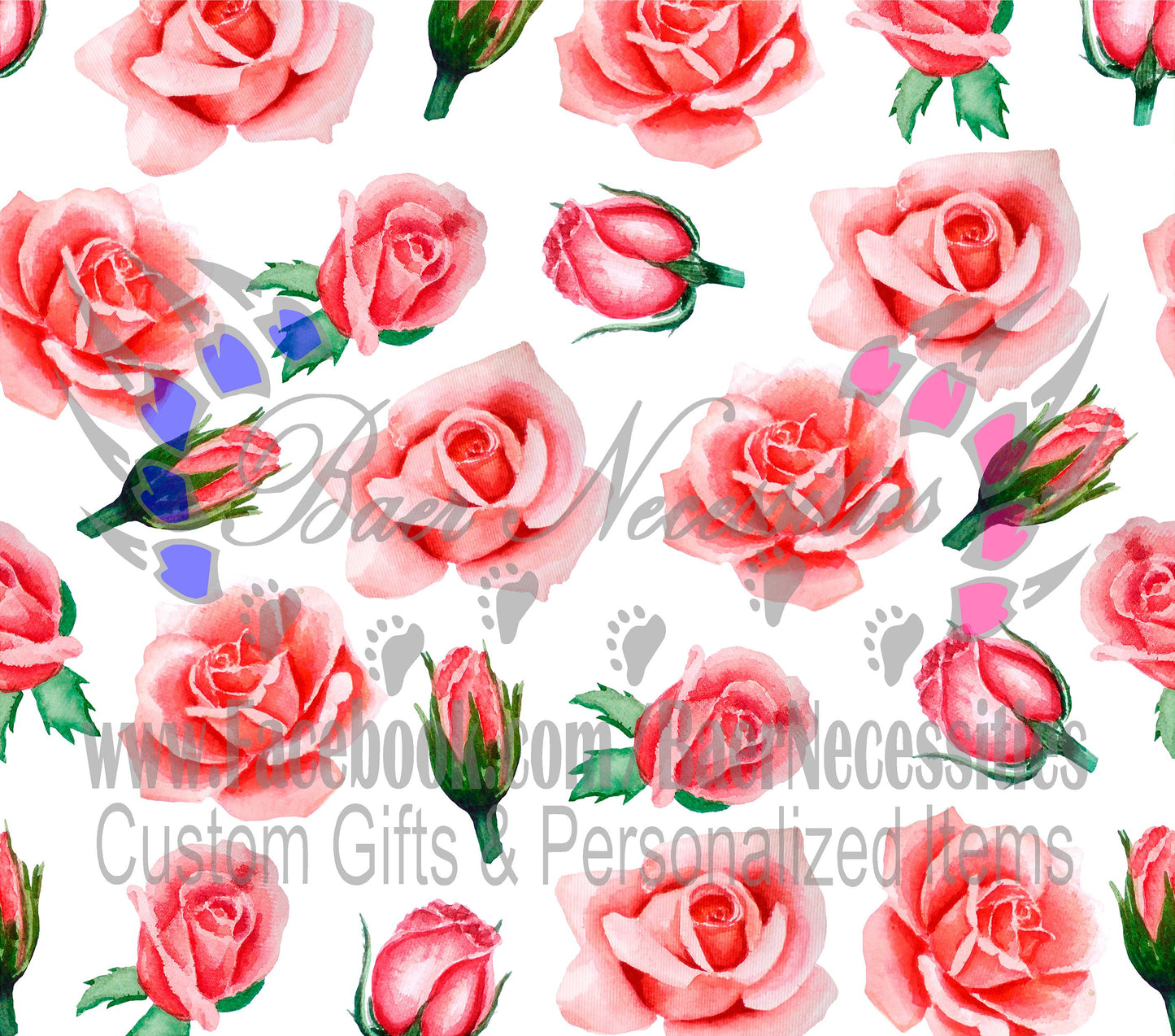 Roses Seamless Pattern - Adhesive