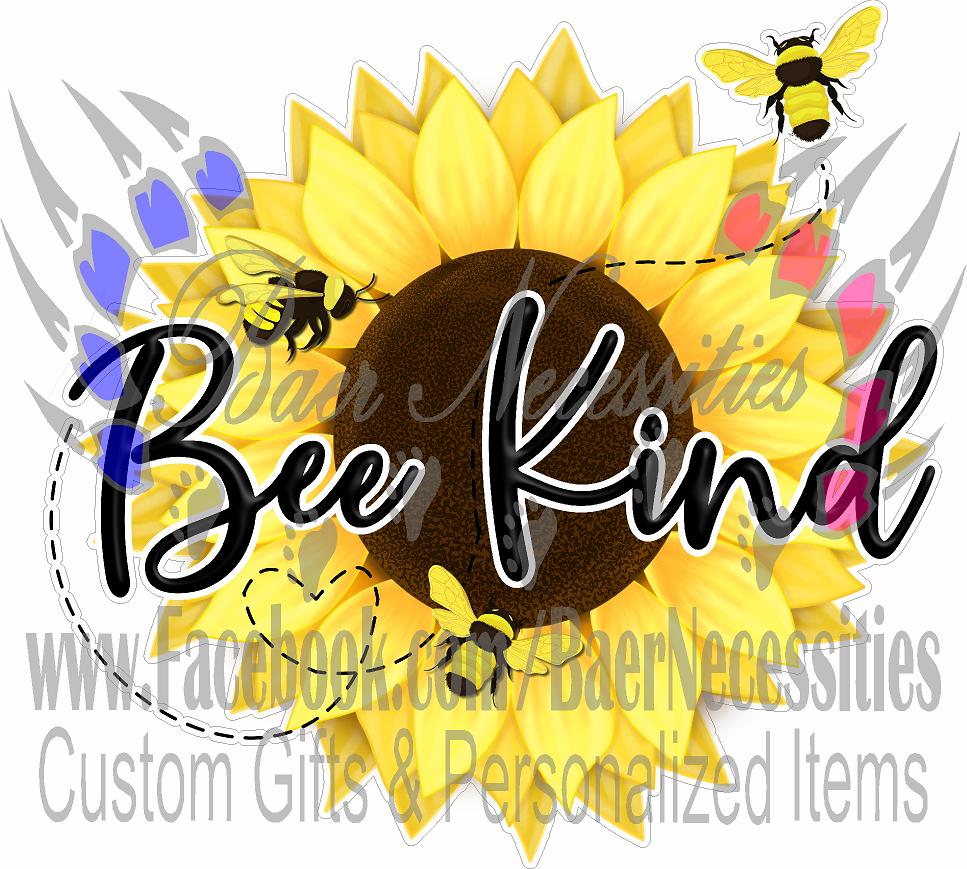 Bee kind Sunflower - Tumber Decal