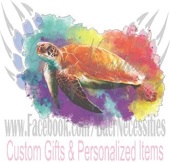 Multi Watercolor Sea Turtle - Tumbler Decal