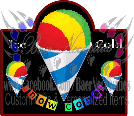 Black Snow Cone Label - Tumber decal