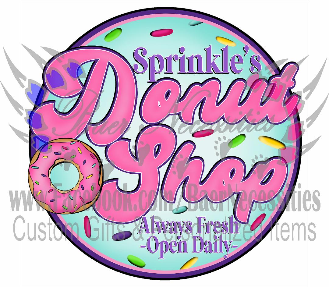 Sprinkle's Donut Shop Label - Tumbler Decal