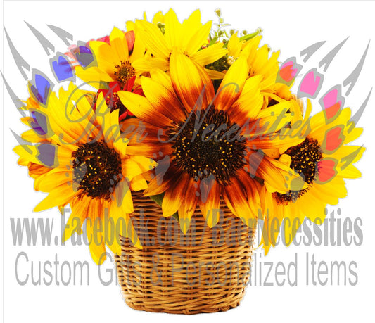 Sunflower Basket - Tumber decal