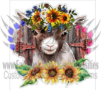 Sunflower Goat - Tumbler Decal