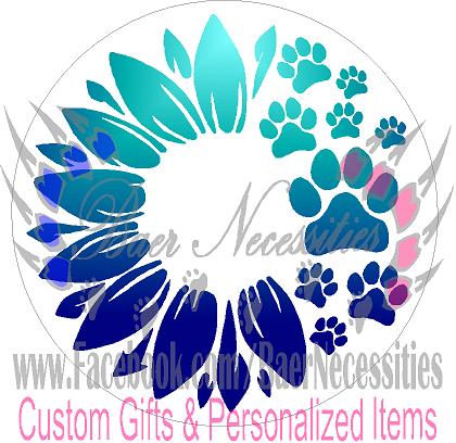 Sunflower Paws - Tumbler Decal