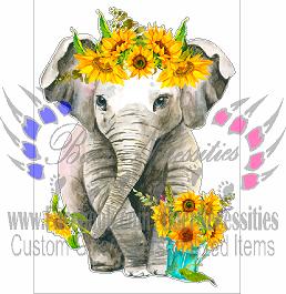 Sunflower Elephant - Tumber Decal