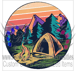 Tent Camping - Tumbler Decal