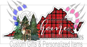 Buffalo Plaid Virginia State - Tumber Decal