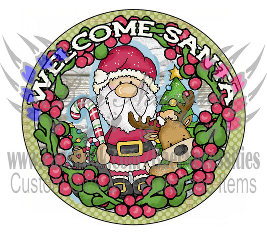 Welcome Santa Gnome - Tumbler Decal