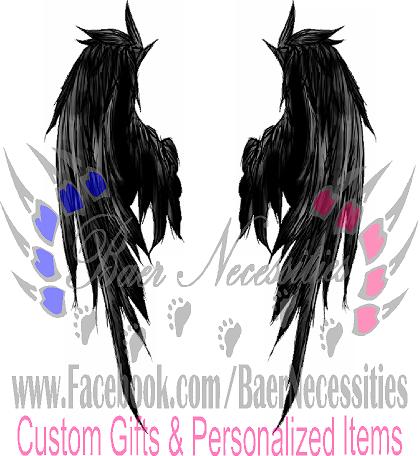 Wings Black - Tumbler Decal