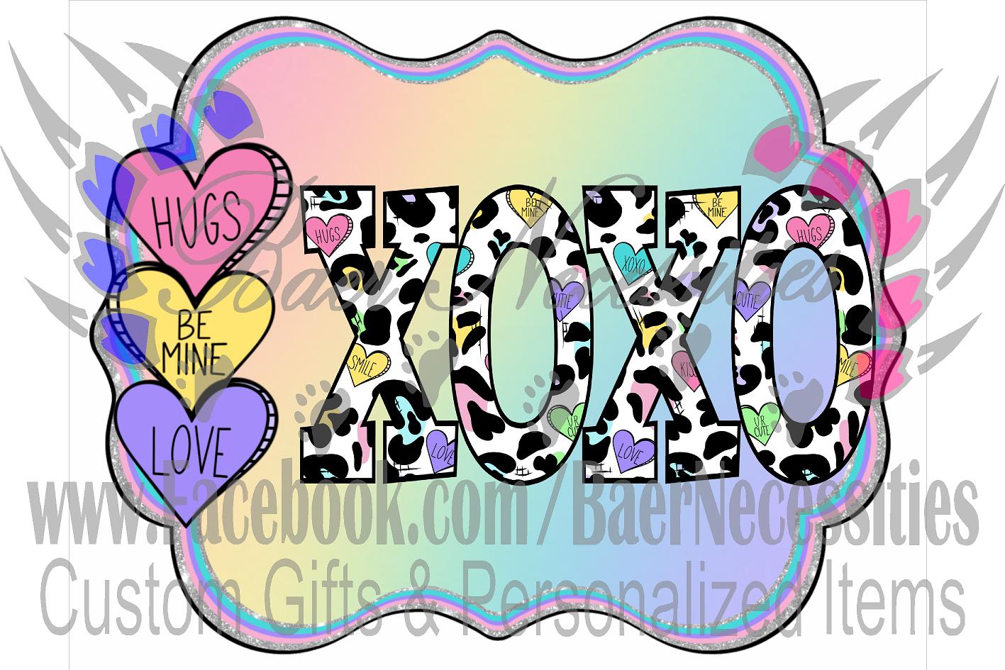 XOXO Pastel Hearts - Tumber Decal