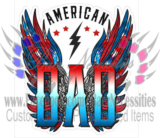 American Dad Tie Dye Wings - Tumber Decal