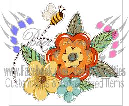 Groovy Floral/Butterfly - Tumber Decal