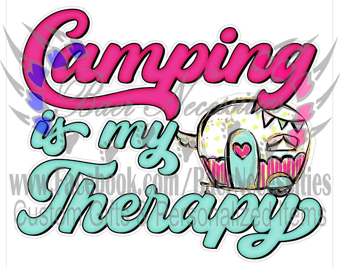 Camping is my Therapy - Tumber Decal