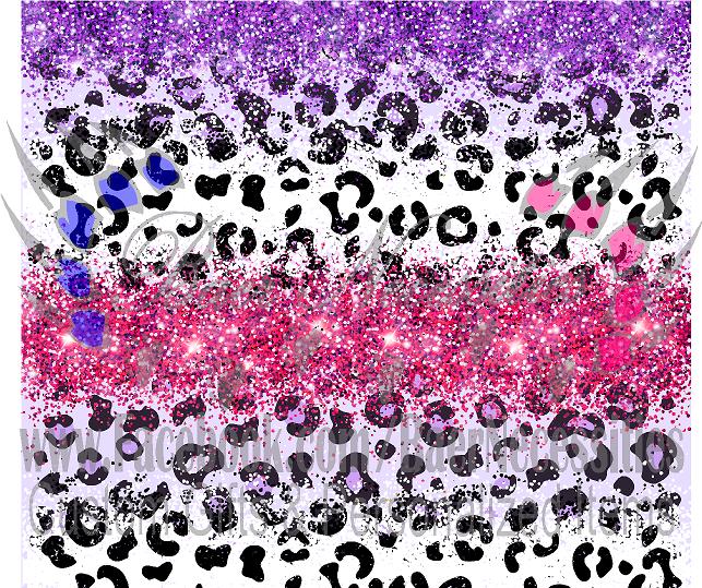 Pink/Purple Glitter Leopard  - Full Wrap