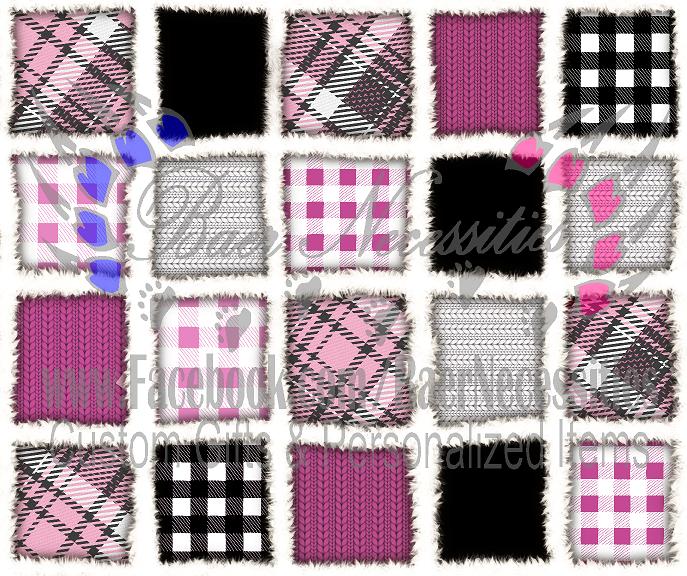 Pink Patch Quilt - Tumbler Transfer