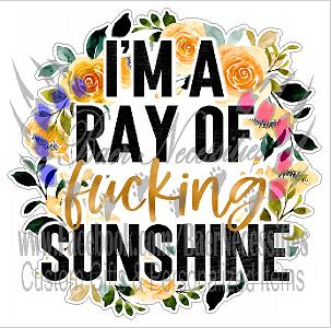 I'm a Ray of F*cking Sunshine  - Tumbler Decal