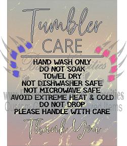 Tumbler Instructions Care Card - Neutral Warm Gradient