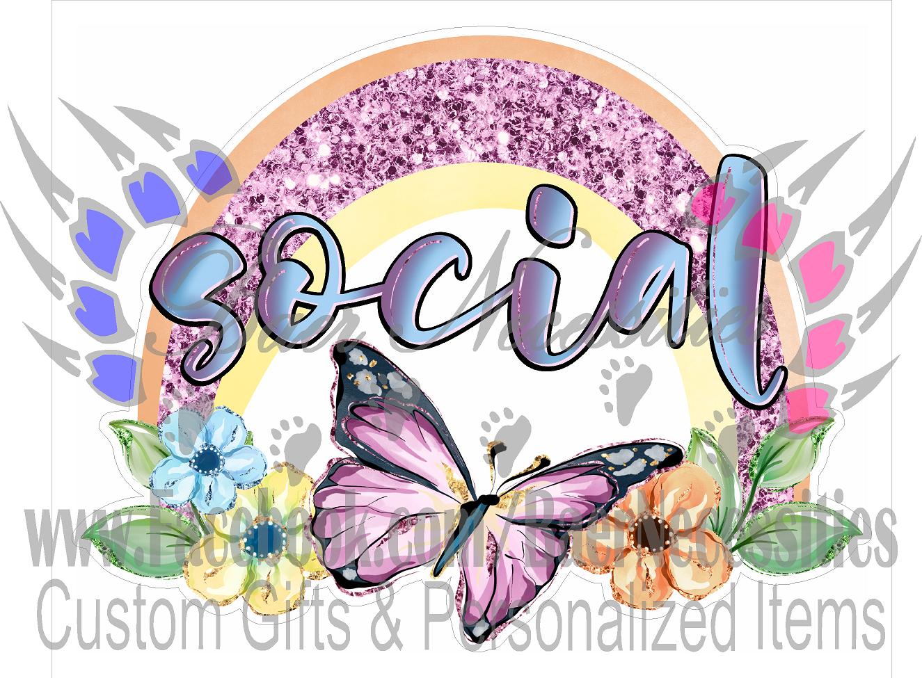 Social Butterfly - Tumber Decal