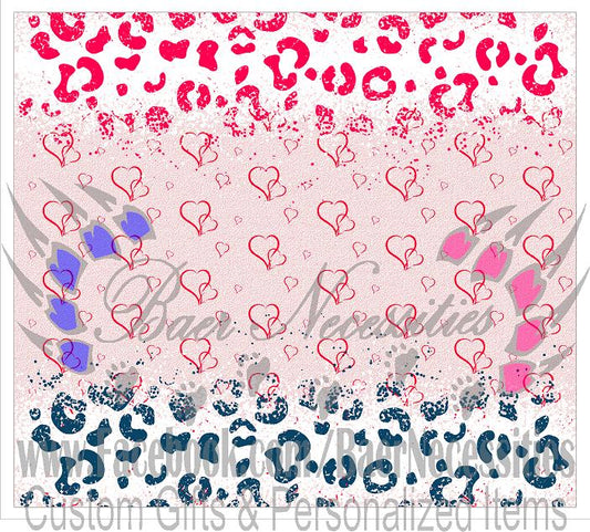 Valentine Leopard - Tumbler Transfer